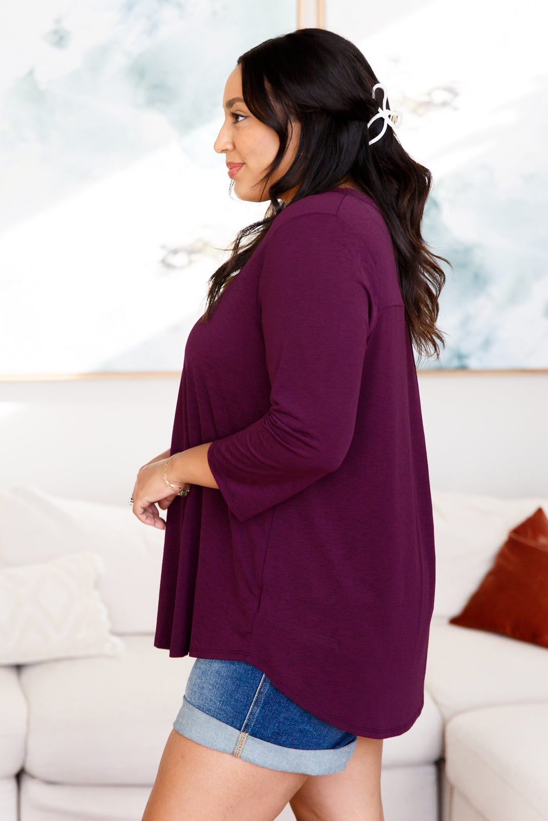 So Outstanding Top in Dark Magenta - Shannon’s Jewelry Bar